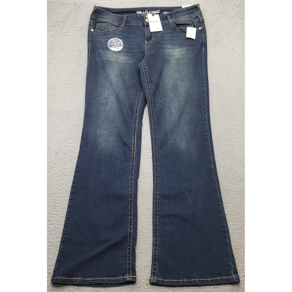 Wallflower The Luscious Curvy Fit Jeans Womens 15 Blue Denim Stretch Bootcut Leg